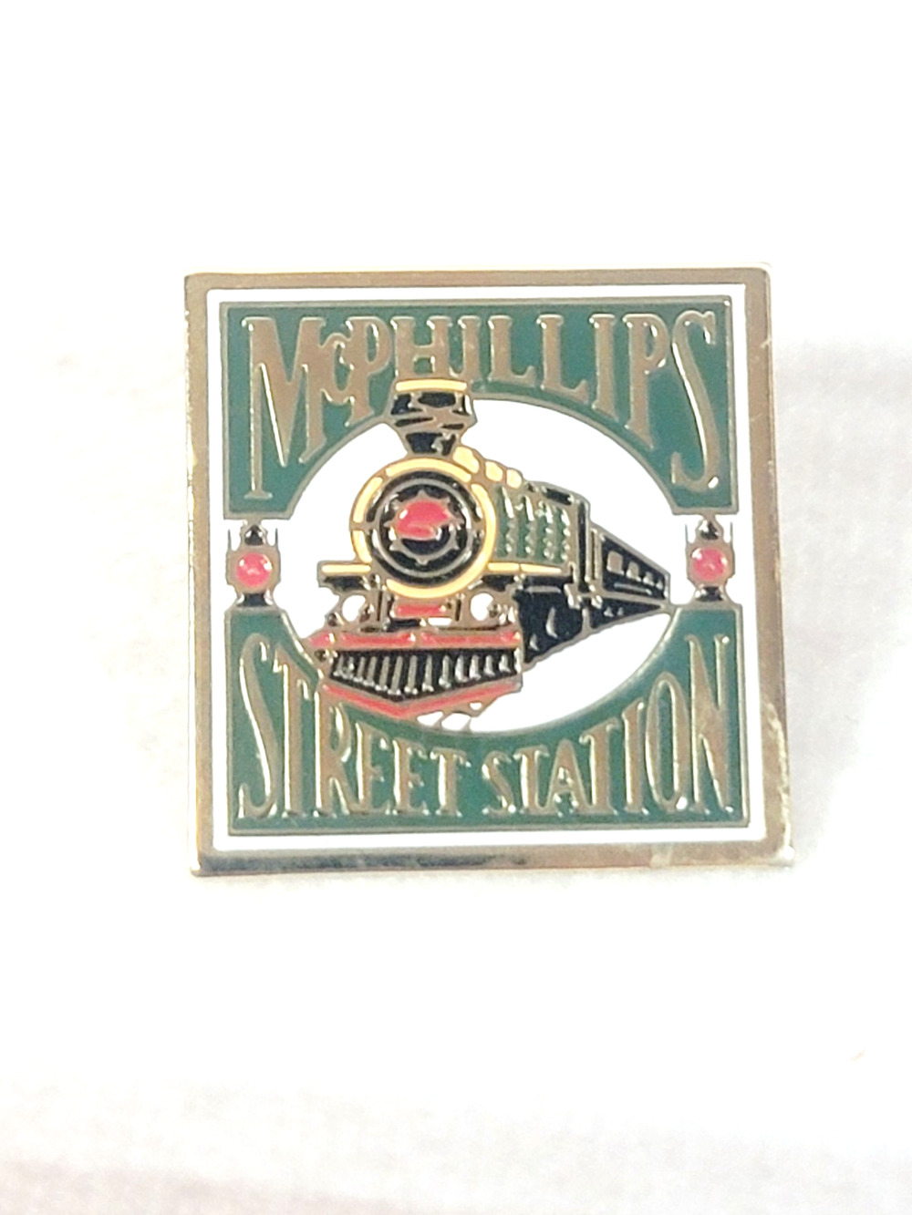Vintage McPhillips Street Station Train Winnipeg Canada Enamel Lapel Hat Pin